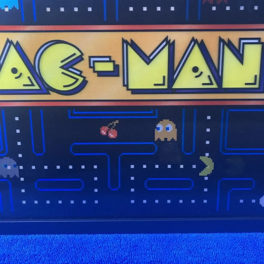 PAC MAN Holographic Wall Art Retro Arcade. Characters Move With Perspective